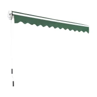 Open Box Outsunny 10' x 8' Exterior Manual Window Awning Sun Rain Shade Cover - Green(m-5)
