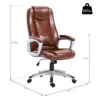 Vinsetto PU Leather High Back Ergonomic Executive Office Chair Computer Desk Seat(m-3)