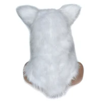 HomCom White Fox Costume Mouth Mover Hood(m-4)