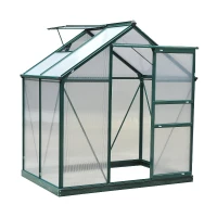 Outsunny 6' x 4' x 7' Twin Wall Polycarbonate Portable Walk-In Garden Greenhouse(m-5)