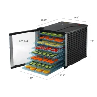 HomCom 8 Tray 800W Fruit and Vegetable Dryer Food Dehydrator w/Timer(m-2)