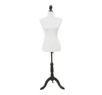 HomCom 35” - 26” - 35” Female Sewing Adjustable Mannequin Torso Dress Form With Tripod Base - White(m-4)