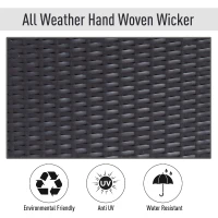 Outsunny 4 Piece Outdoor Patio Rattan Wicker Loveseat and Chair Set(m-6)