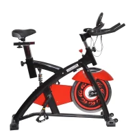 Open Box Soozier Pro Upright Stationary Exercise Cycling Bike w/ LCD Monitor - Black and Red(m-1)
