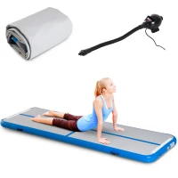 Soozier Gym Exercise Mat 10’ Air Track - Light Grey/Blue(m-8)
