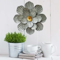 Stratton Galvanized Flower Wall Decor(m-2)