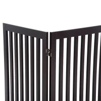 PawHut 36" x 80" Wooden Freestanding 4 Panel Expandable Pet Gate - Rich Espresso(m-7)