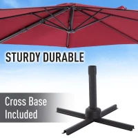 Outsunny 10' Offset Rotating Outdoor Patio Garden Umbrella with Tilt and Crank(m-9)