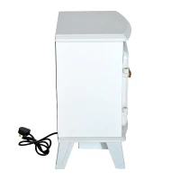HomCom 20" 1500W Free Standing Electric Wood Stove Fireplace Heater - White(m-7)