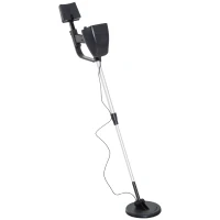 Outsunny Aluminum 2 Modes Metal Detector Lightweight Patio with Water-resistant Coil - Black(m-2)
