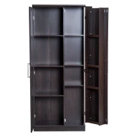 HOMCOM 72" Wood Free Standing Kitchen Pantry Organizer Storage Cabinet - Espresso(m-9)