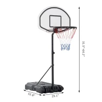 Aosom 5.35' Height Adjustable Portable Swimming Pool Basketball Hoop System with 30" Backboard(m-3)