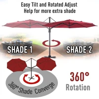 Outsunny 10' Offset Rotating Outdoor Patio Garden Umbrella with Tilt and Crank(m-4)
