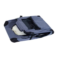 Pawhut 32" Soft Sided Folding Crate Pet Carrier - Gray(m-5)