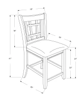 Monarch 2 Piece 41" PU Leather Padded Seat Counter Height Wooden Dining Stools - Espresso Brown(m-3)