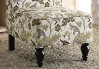 Monarch Transitional Padded Upholstered Fabric Armless Accent Chair - Floral Print(m-3)