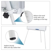 Vinsetto 24" x 36" Portable Magnetic Whiteboard with Height Adjustable Tripod Easel(m-5)