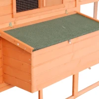 PawHut 136.5" Chicken Coop Wooden Large Chicken House Deluxe Rabbit Hutch Lockable Poultry Hen Cage Backyard with Nesting Box and Run(m-10)