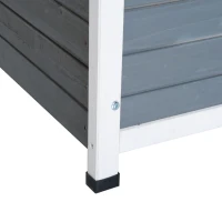 PawHut 46” x 31” Wooden Rustic Outdoor Elevated Dog House With Hinged Roof(m-10)