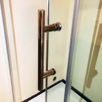 HomCom Frameless Glass Sliding Shower Door - Polished Stainless - 48" Width / 3/8" Glass(m-4)