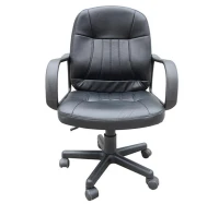 HomCom PU Leather Mid Back Executive Office Chair - Black(m-2)