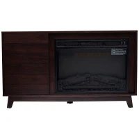 HOMCOM Electric Fireplace TV Stand for TV Up to 50" Wooden Media TV Stand Fireplace(m-9)