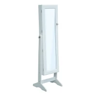 HomCom Mirrored Jewelry Stand with Feet - White(m-4)