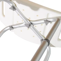 HomCom Rectangular Height Adjustable Mobility Medical Grade Stabilized Shower Seat Bath Stool(m-10)