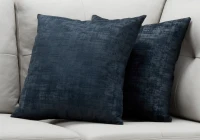 Monarch 18" x 18" Brushed Velvet Decorative Throw Pillow (Set of 2) - Dark Blue(m-2)
