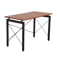 HomCom 48" Sturdy Simple Late Modern Home Office Desk Workstation with Anti-Slip Feet - Chestnut Brown / Black(m-1)