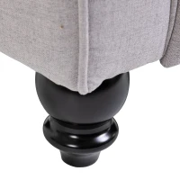 HOMCOM Modern Manual Recliner Armchair with Retractable Footrest  Grey(m-14)