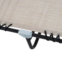 Outsunny Folding Beach Chaise Lounge, 4 Adjustable Positions, Cream White, Portable(m-12)