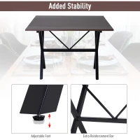 Open Box HOMCOM Drop Leaf Folding 6-Person 3-Stage Versatile Dining Table  43" L (fully extended)  Brown(m-5)