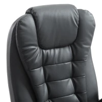 HomCom Home Office Chair PU Leather High-Back Executive Ergonomic Heated Vibrating Massage Chair - Black(m-9)