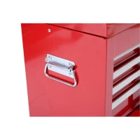 HomCom 2 Piece Rolling Tool Cabinet Combo Set with 8 Drawers and Removable Tool Box - Red(m-9)
