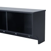 HomCom 48" Modern Floating Combination Storage Shelf Cubby Coat Rack - Dark Brown(m-8)