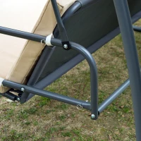 Outsunny 3 Seat Outdoor Covered Convertible Swing Chair / Bed with Mosquito Netting(m-10)