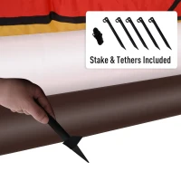 HOMCOM 7' L Christmas Holiday Yard Inflatable Outdoor  Light Up LED Inflatable Decoration  Santa on Sleigh with Reindeer(m-6)