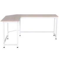 Vinsetto Wood Metal Modern L-Shape Corner Computer Desk - Oak(m-4)