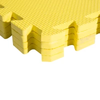 Soozier 72 sq ft Exercise Interlocking Protective Flooring - 24" x 24" x 3/8" Tiles - Yellow(m-8)