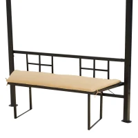 Outsunny 12.5' Outdoor Octagon Patio Gazebo Pavilion Canopy Tent with Benches - Light Brown(m-9)