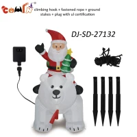 COMIN 6 Foot Tall Garden Inflatable Polar Bear & Santa (can shake)(m-8)