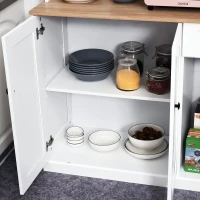 HOMCOM 71" Buffet with Hutch, Modern Kitchen Pantry Storage Cabinet with Microwave Oven Countertop, Drawer, White(m-11)