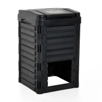 Outsunny 300L Organic Waste Compost Bin - Black(m-6)