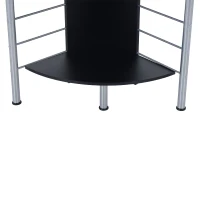 HomCom 45" Arch Tower Compact Modern Corner Computer Workstation Desk With Keyboard Tray And Shelves - Black(m-10)