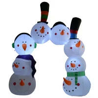 HOMCOM 9’ Outdoor Lawn Inflatable Inflatable Christmas Arch - Smiling Snowmen(m-5)
