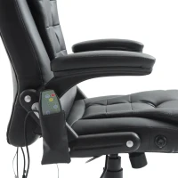 HomCom Home Office Chair PU Leather High-Back Executive Ergonomic Heated Vibrating Massage Chair - Black(m-10)