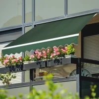 Open Box Outsunny 10' x 8' Exterior Manual Window Awning Sun Rain Shade Cover - Green(m-8)