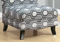 Monarch Contemporary Upholstered Fabric Armless Accent Chair - Grey Geometric Pattern(m-3)