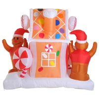 HomCom 5' 6 LED Outdoor Christmas Gingerbread House Inflatable(m-6)